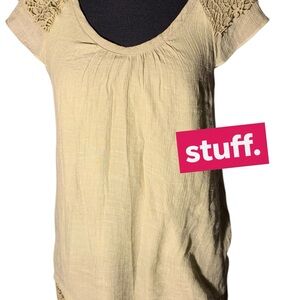 Elegant Women's Beige Lace Sleeve Blouse (item#10250)